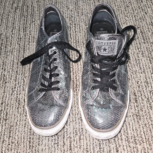 Retro Converse One Star Sparkle Sneakers - Picture 1 of 7